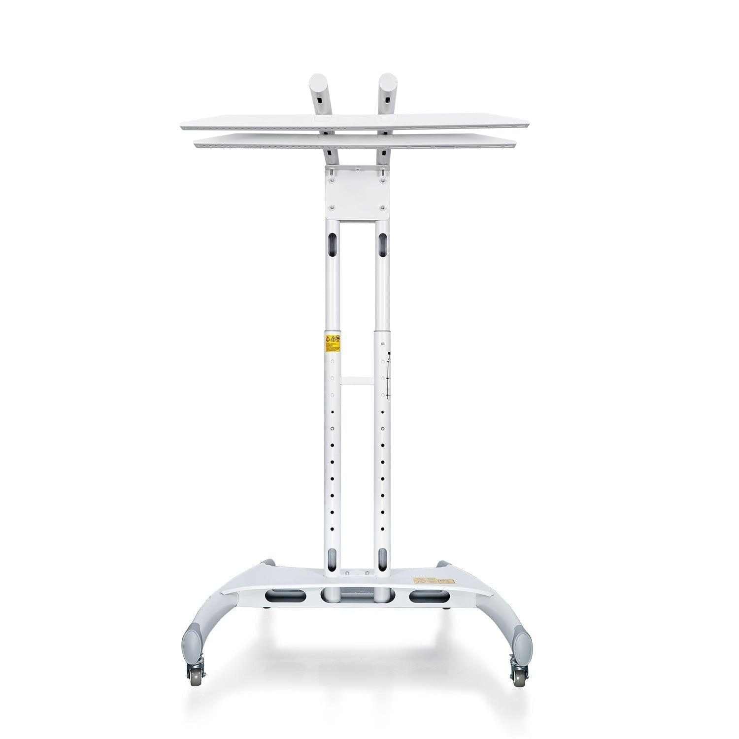 Mito Red Universal Stand adjustable vertical and horizontal positions white metal frame with wheels