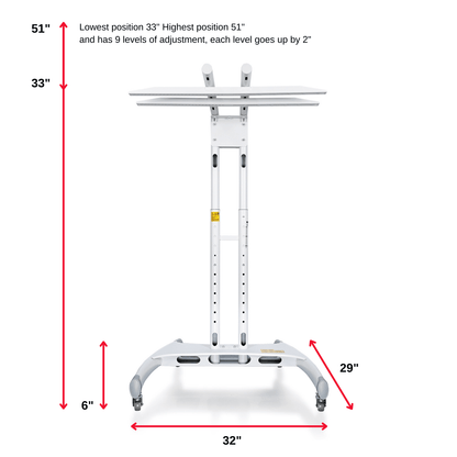 Adjustable Mito Red Universal Stand with vertical and horizontal mounting options and wheeled base