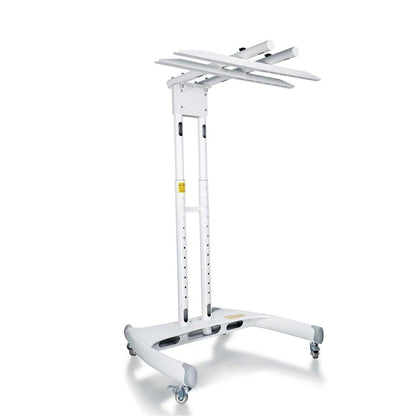 White adjustable Mito Red Universal Stand on wheels, usable in vertical or horizontal positions for light panels