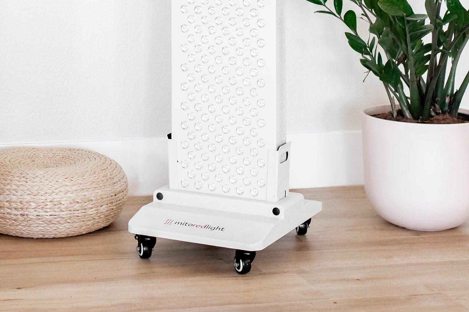 MitoPRO X Floor Stand with wheels for flexible mobility and support of MitoPRO X series red light panels in home or commercial settings