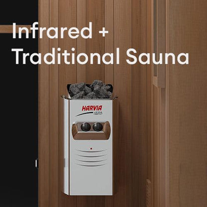 Finnmark FD-4 Trinity Infrared and Traditional Steam Sauna Combo with Harvia heater