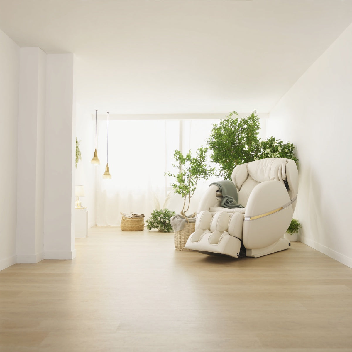 Massage chair in a bright living room