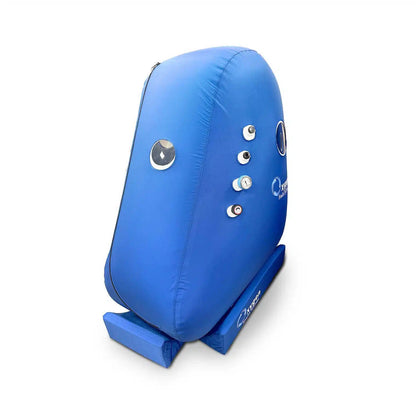 Vertical mini hyperbaric sitting chamber with viewport window and pressure gauge